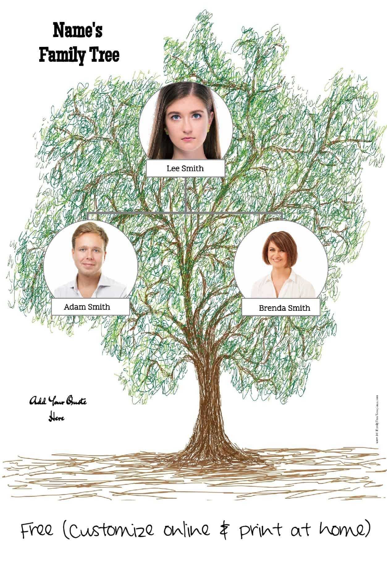 Free Family Tree Creator Inside Blank Family Tree Template 3 Generations