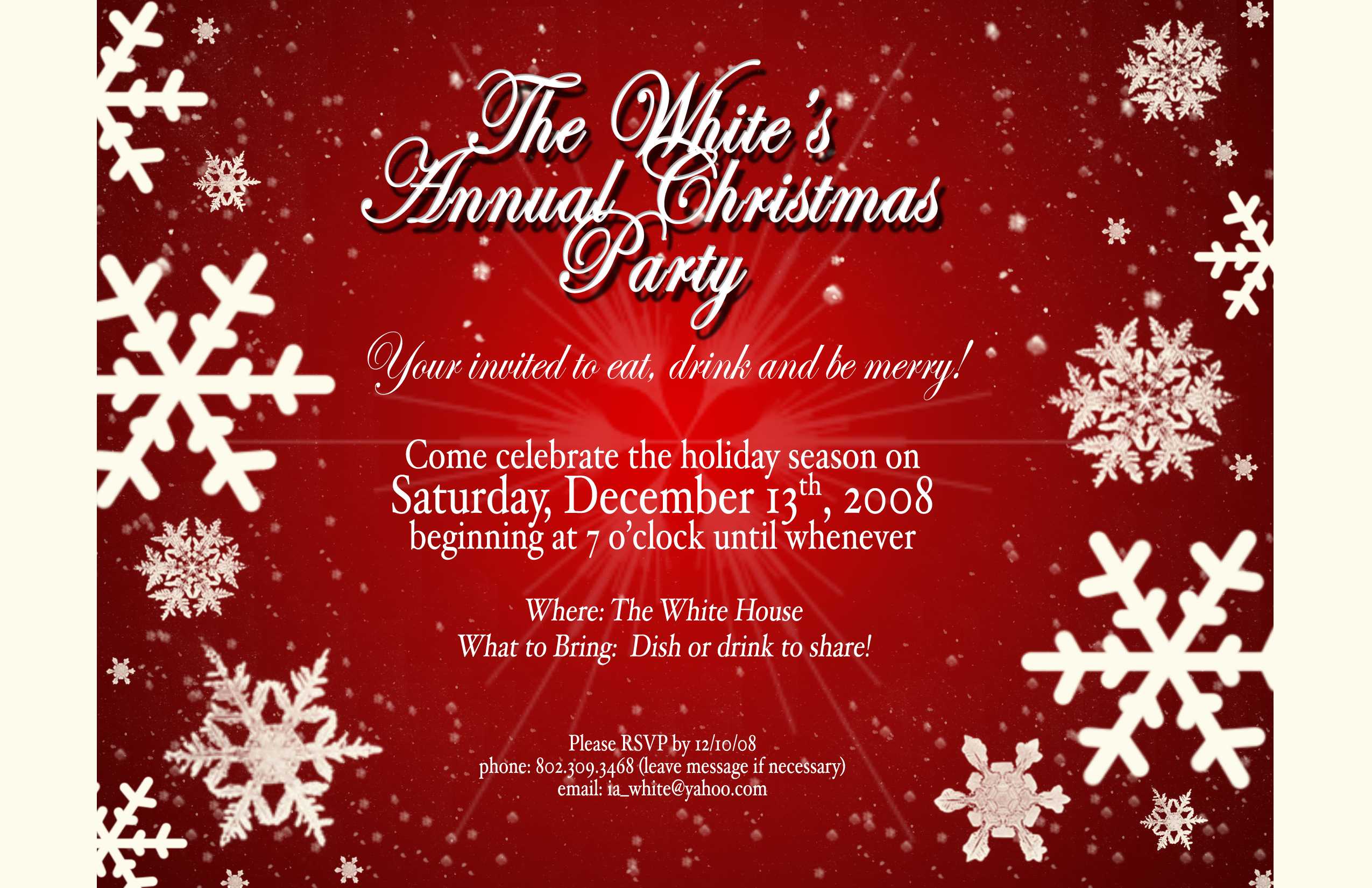 Free Holiday Party Invitation Clipart In Free Christmas Invitation Templates For Word