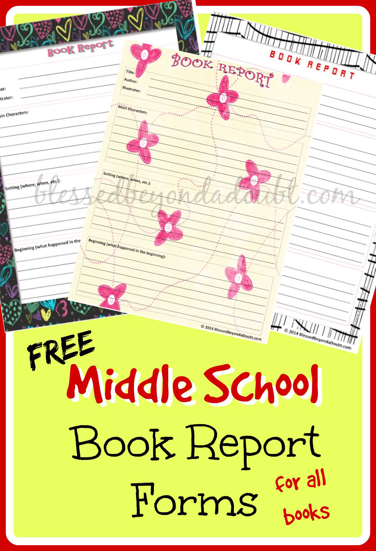 Free Middle School Printable Book Report Form! - Blessed Regarding Book Report Template Middle School