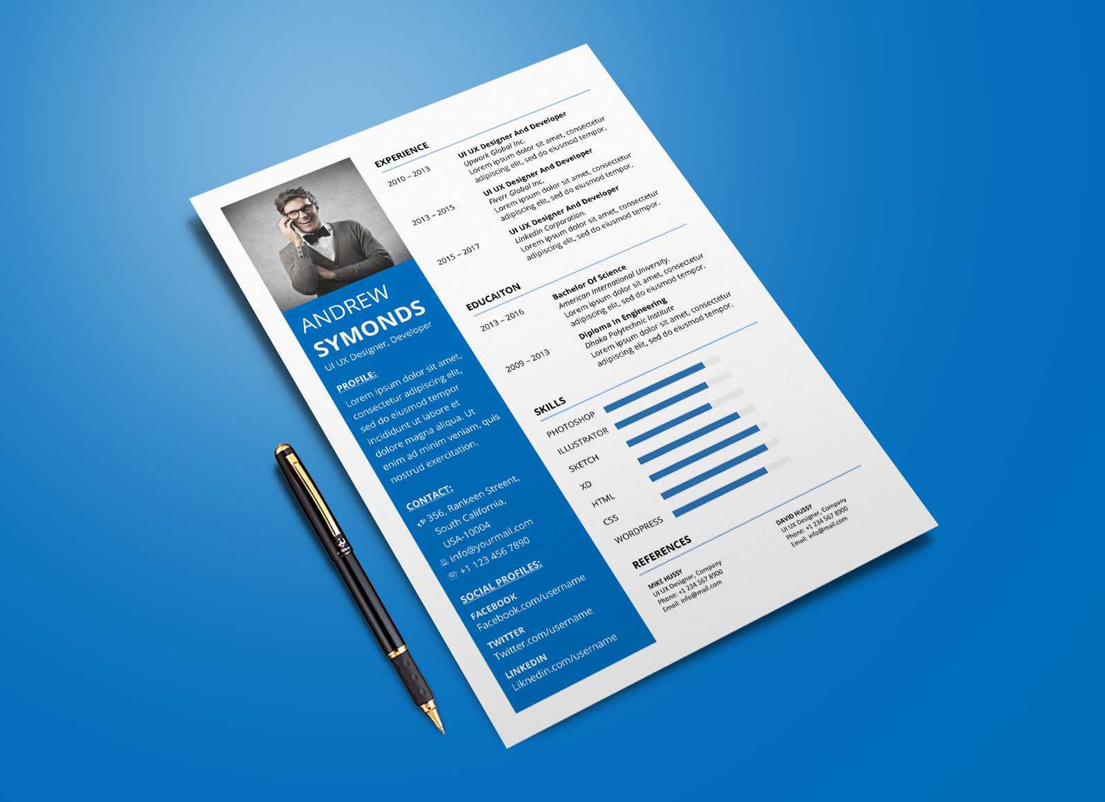 Free Modern Resume Template In Word Docx Format – Good Resume With Regard To Free Brochure Templates For Word 2010