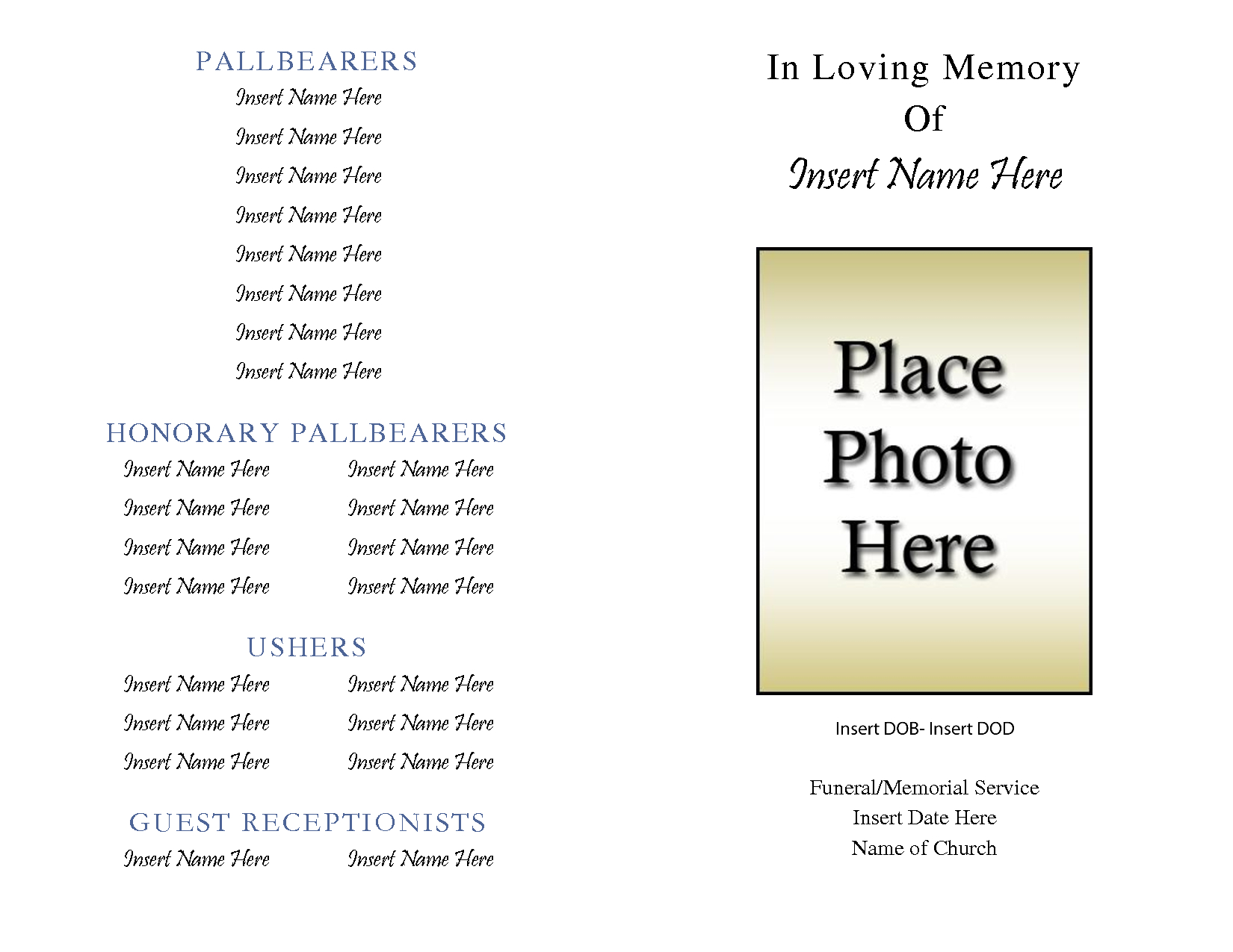 Free Obituary Template | E Commercewordpress Pertaining To Free Obituary Template For Microsoft Word