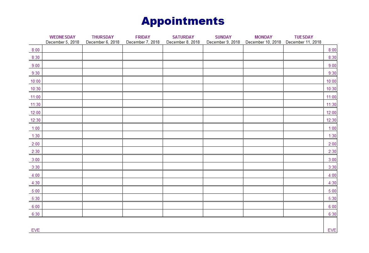 Free Printable Appointment Schedule – Barati.ald2014 For Appointment Sheet Template Word