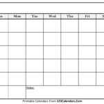 Free Printable Blank Calendar | 123Calendars Pertaining To Full Page Blank Calendar Template