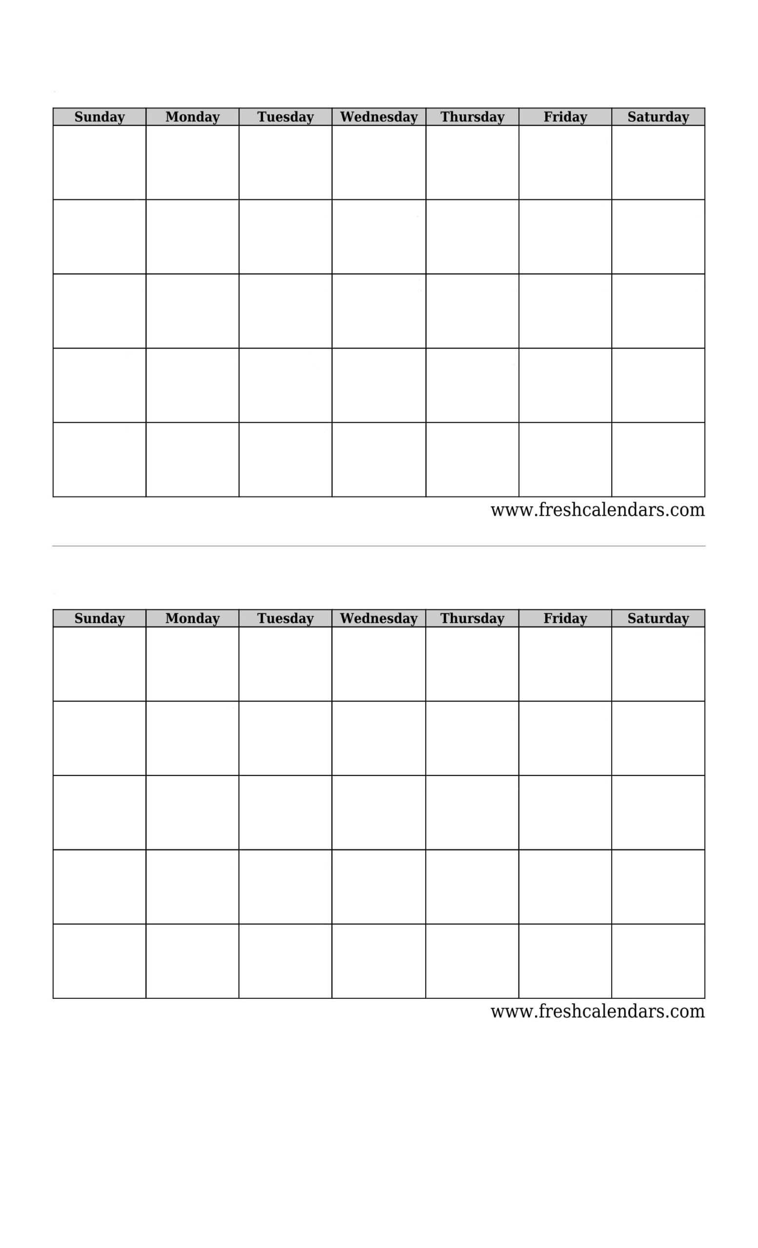 Free Printable Blank Calendar 2020 Within Blank One Month Calendar Template