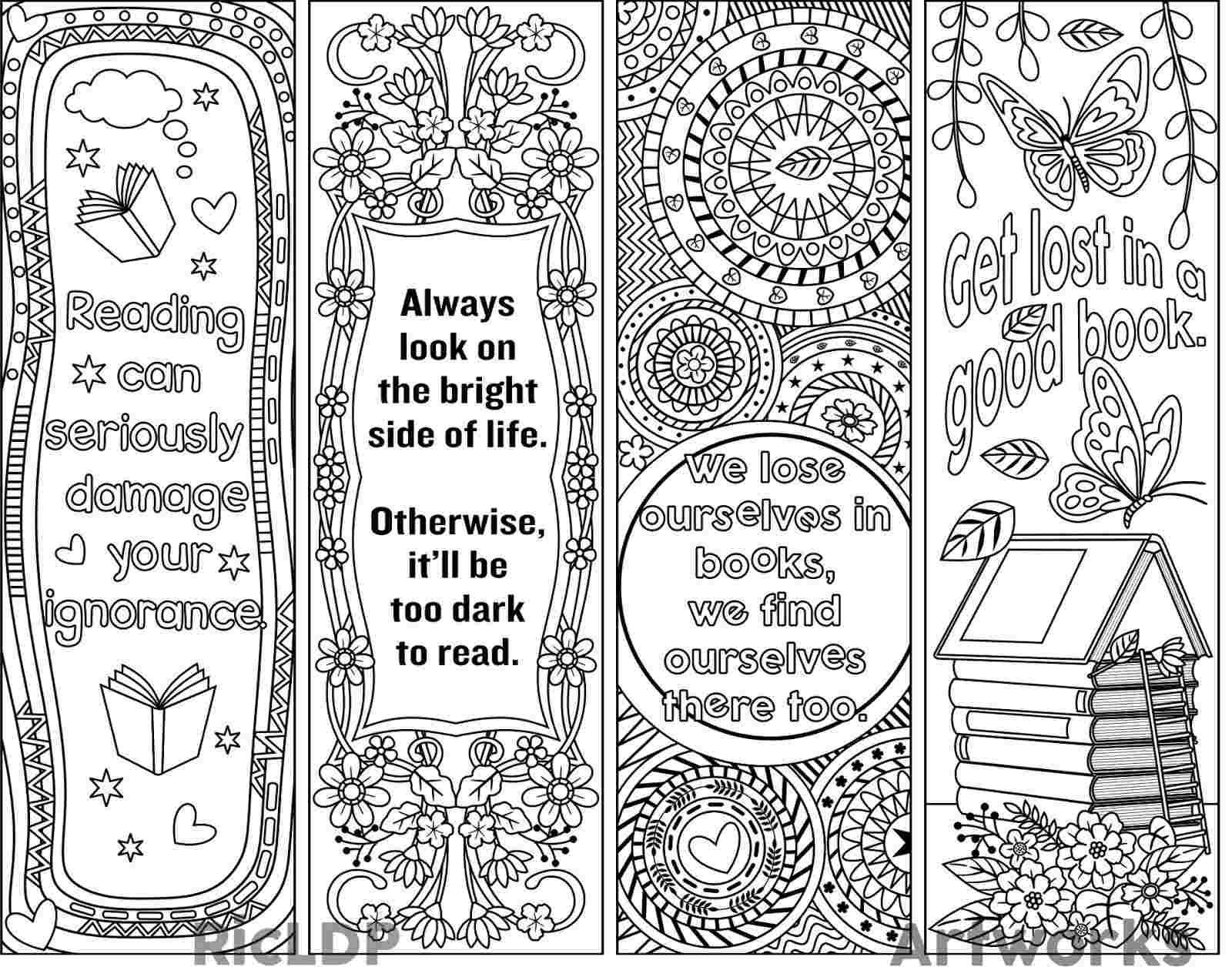 Free Printable Coloring Bookmarks Templates Free Printable For Free Blank Bookmark Templates To Print