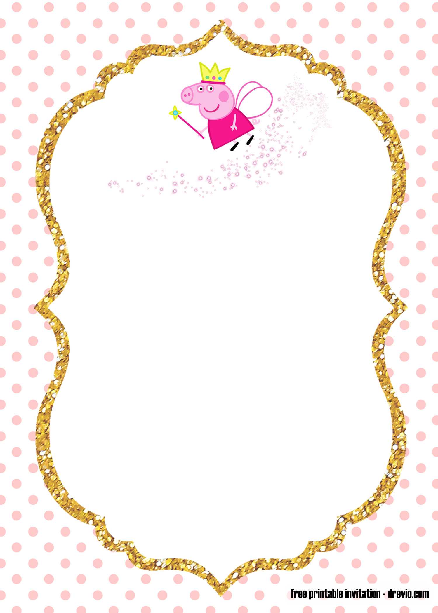 Free Printable Fairy Peppa Pig Invitation Templates – Bagvania Inside Blank Templates For Invitations