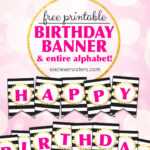 Free Printable Happy Birthday Banner And Alphabet – Six Intended For Diy Birthday Banner Template