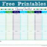 Free Printable Personal House Cleaning Checklist Template Intended For Blank Cleaning Schedule Template