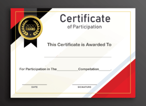 Free Sample Format Of Certificate Of Participation Template with regard to Certificate Of Participation Template Word