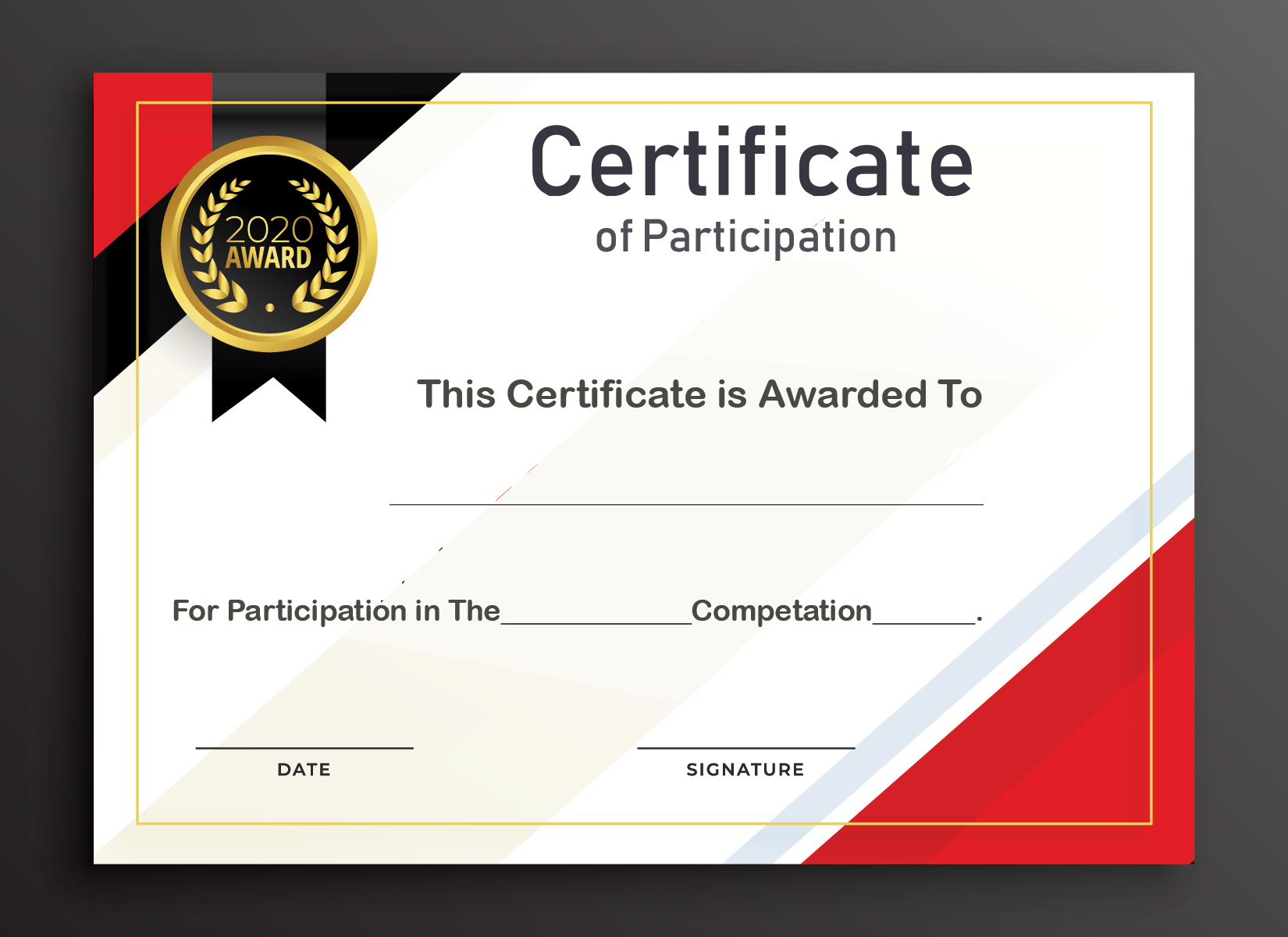 Free Sample Format Of Certificate Of Participation Template With Regard To Certificate Of Participation Template Word