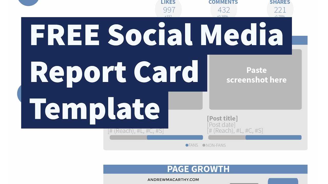 Free Social Media Report Card Template (Photoshop .psd Inside Free Social Media Report Template