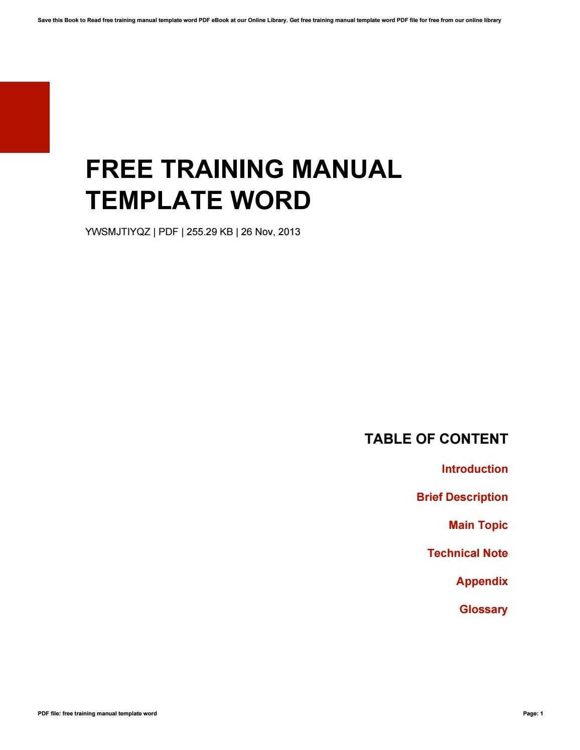 Free Training Manual Template Wordkazelink257 - Issuu Pertaining To Training Documentation Template Word