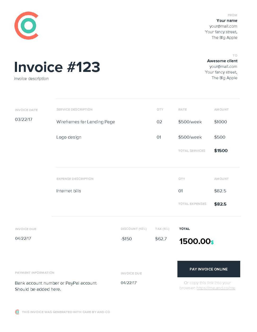 Free Web Development Invoice Template | Excel | Pdf | Word Within Web Design Invoice Template Word