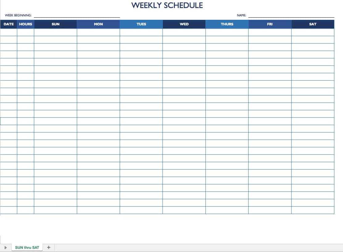 Free Work Schedule Templates For Word And Excel |Smartsheet With Blank Monthly Work Schedule Template