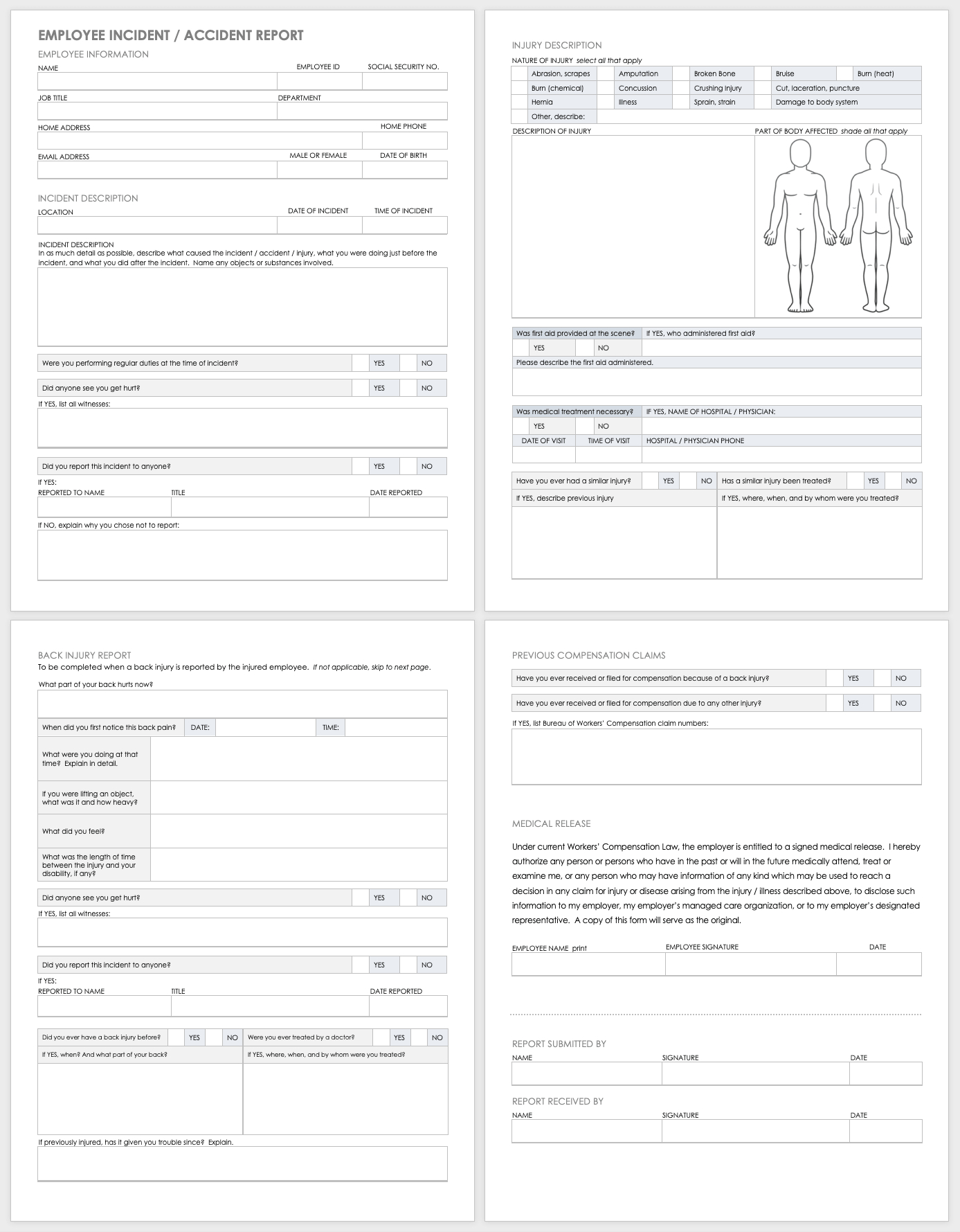 Free Workplace Accident Report Templates | Smartsheet Inside First Aid Incident Report Form Template