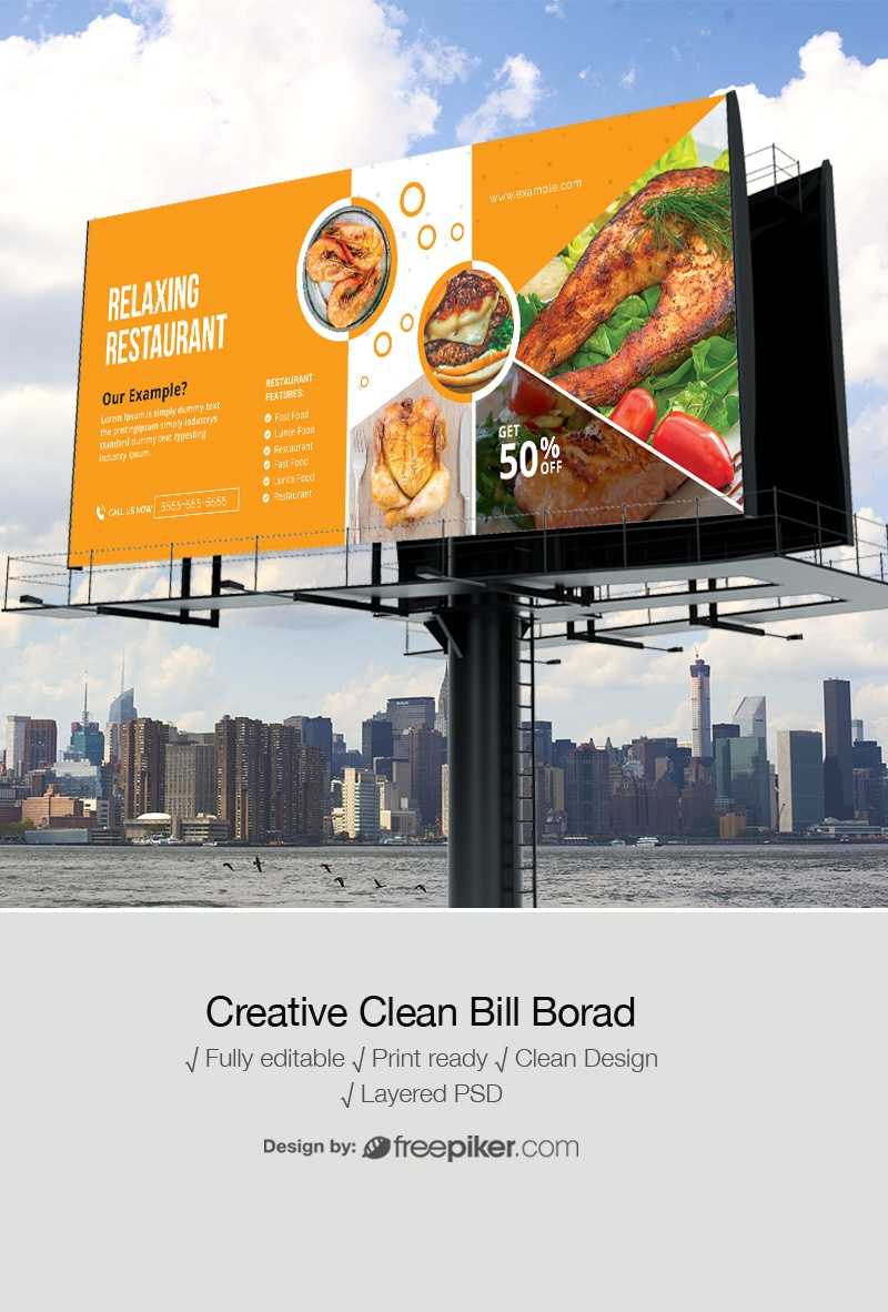 Freepiker | Food & Restaurant Billboard Outdoor Banner Within Outdoor Banner Template
