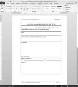 Fsms Risk Management Solutions Test Report Template | Fds1200-1 for Risk Mitigation Report Template