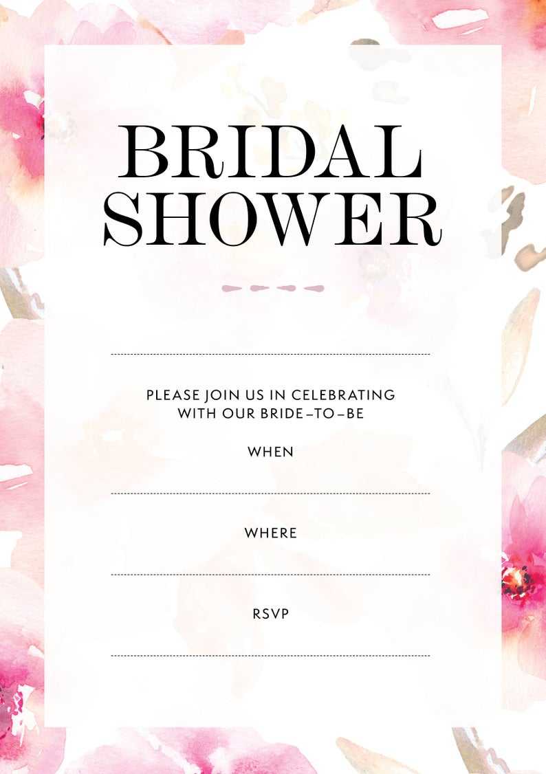 Blank Bridal Shower Invitations Templates Sample Design Templates