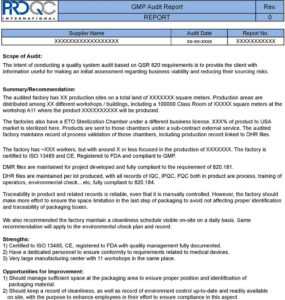 Gmp Audit Report. * Example Report * - Pdf Free Download intended for Gmp Audit Report Template