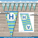 Golf Party Banner Template – Blue & Green With Regard To Free Printable Party Banner Templates