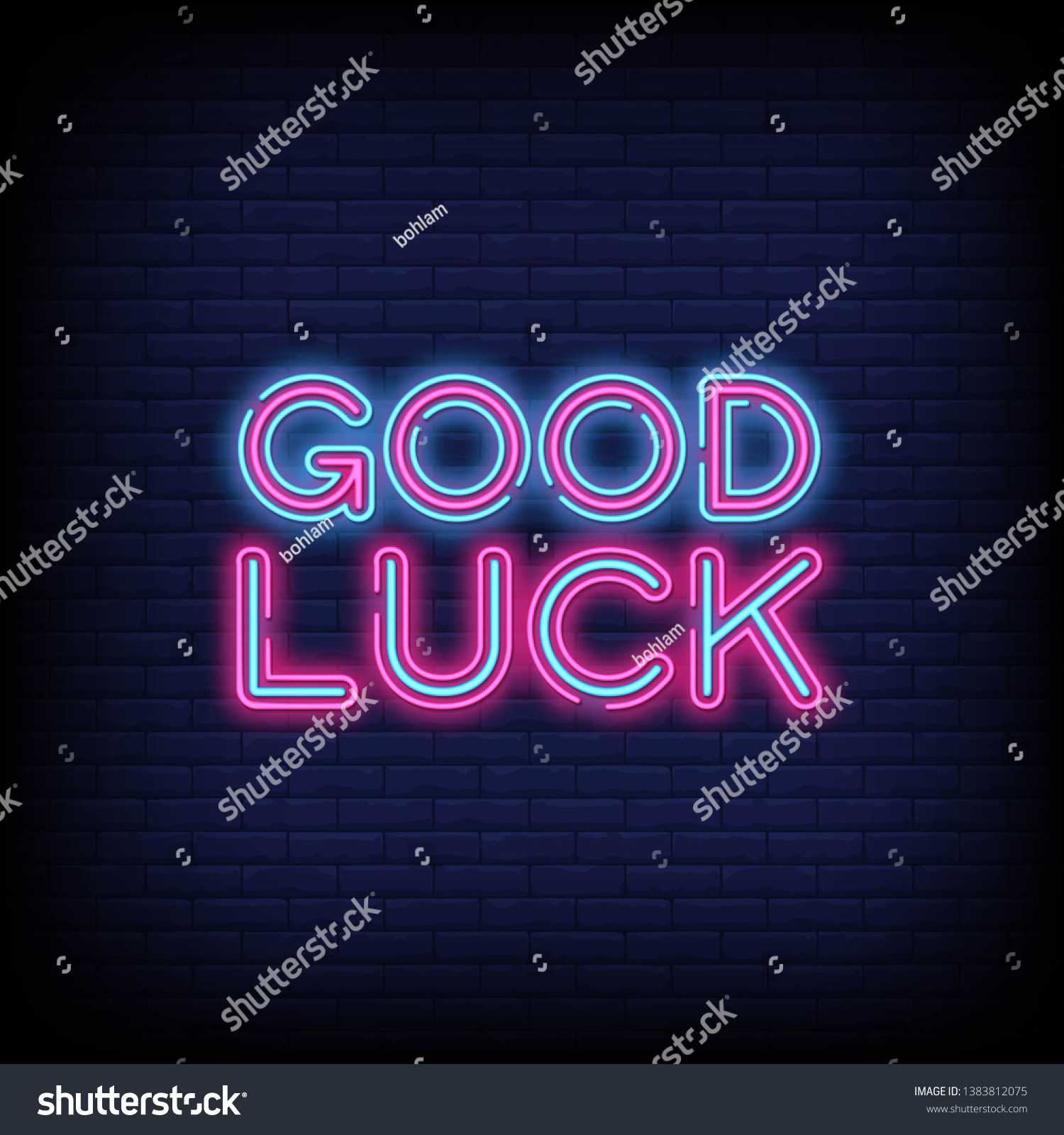 Good Luck Neon Sign Vector Abrick Stock Vector (Royalty Free Throughout Good Luck Banner Template