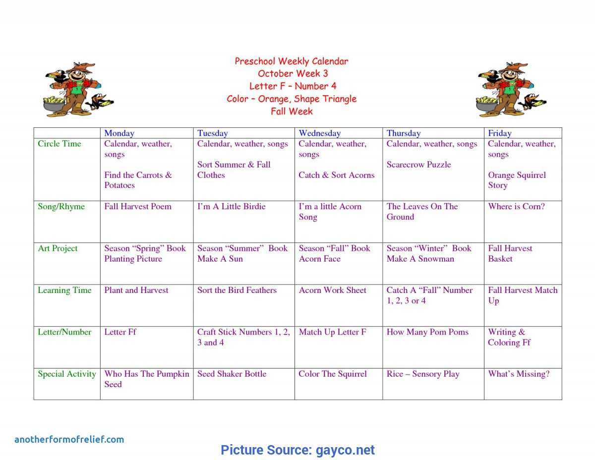 Good Preschool Lesson Plans For October Preschool Weekly Regarding Preschool Weekly Report Template