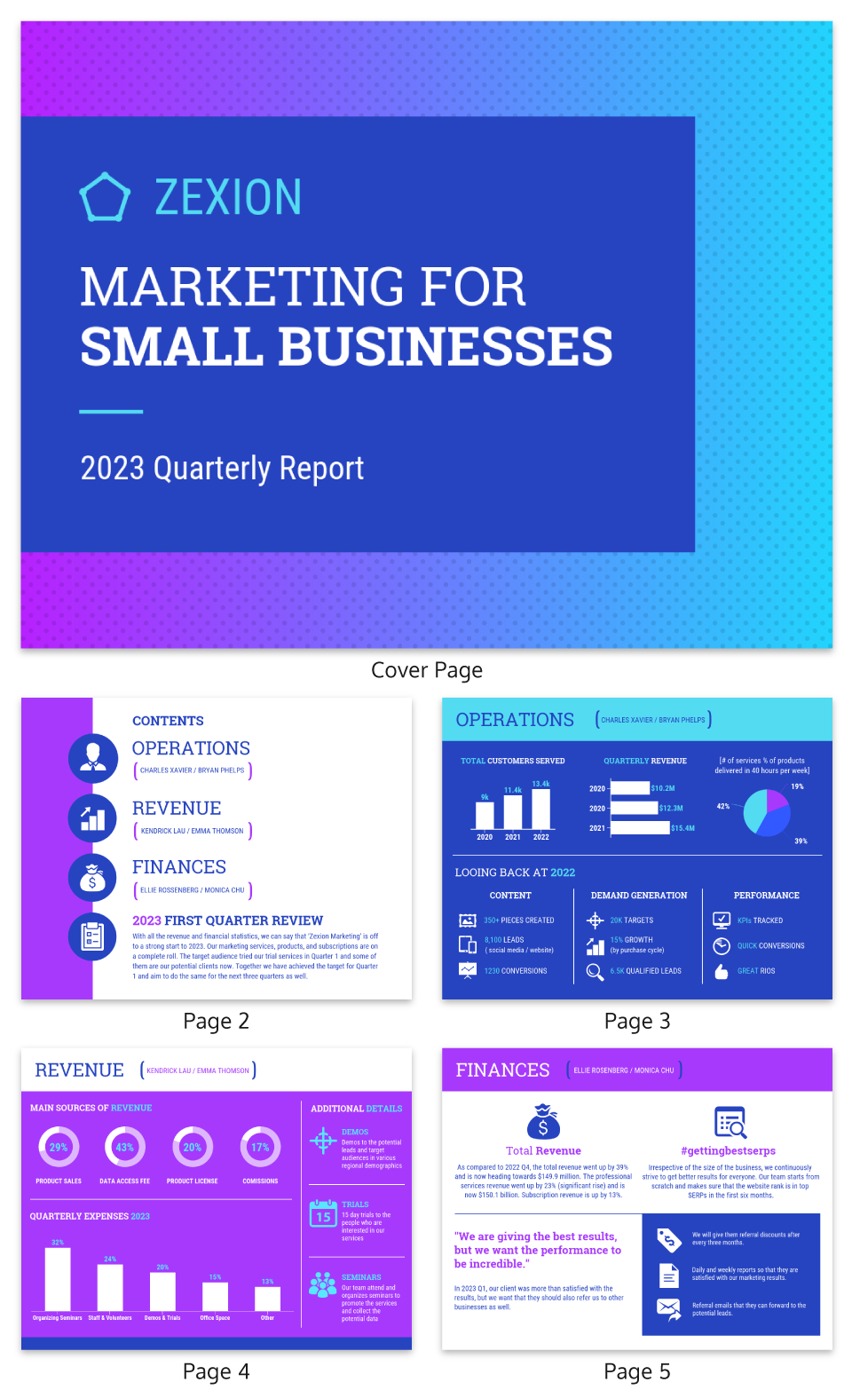 Gradient Business Marketing Quarterly Report Template For Social Media Marketing Report Template