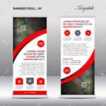 Green And Blue Roll Up Banner Stand Template, Stand Design,banner.. Pertaining To Pop Up Banner Design Template