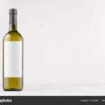 Green Wine Bottle With Blank White Label On White Wooden Inside Blank Wine Label Template