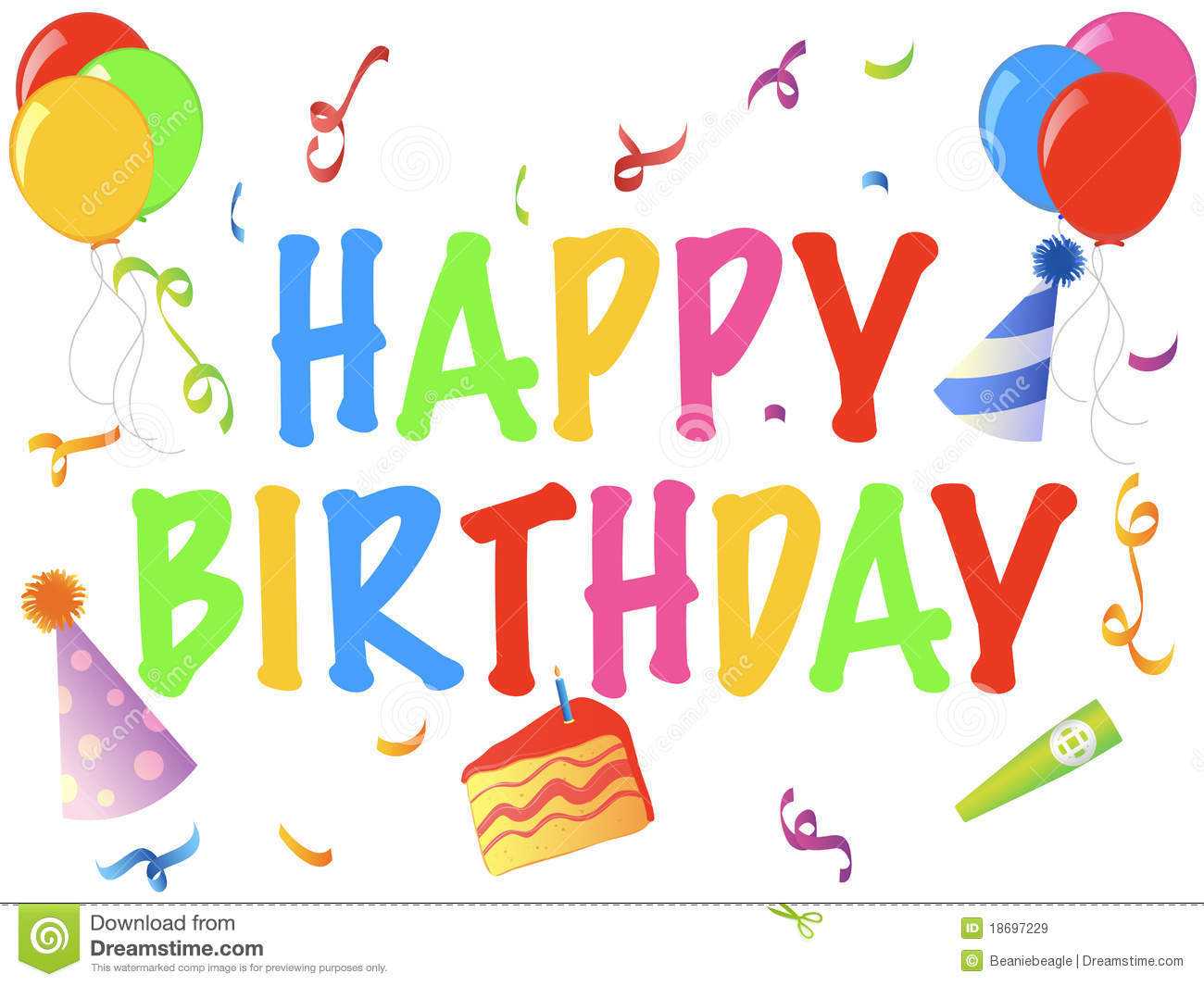 Happy Birthday Banner Stock Vector. Illustration Of Elements Within Free Happy Birthday Banner Templates Download