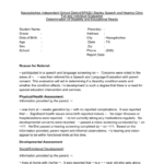 Head Start Evaluation Template Throughout Speech And Language Report Template