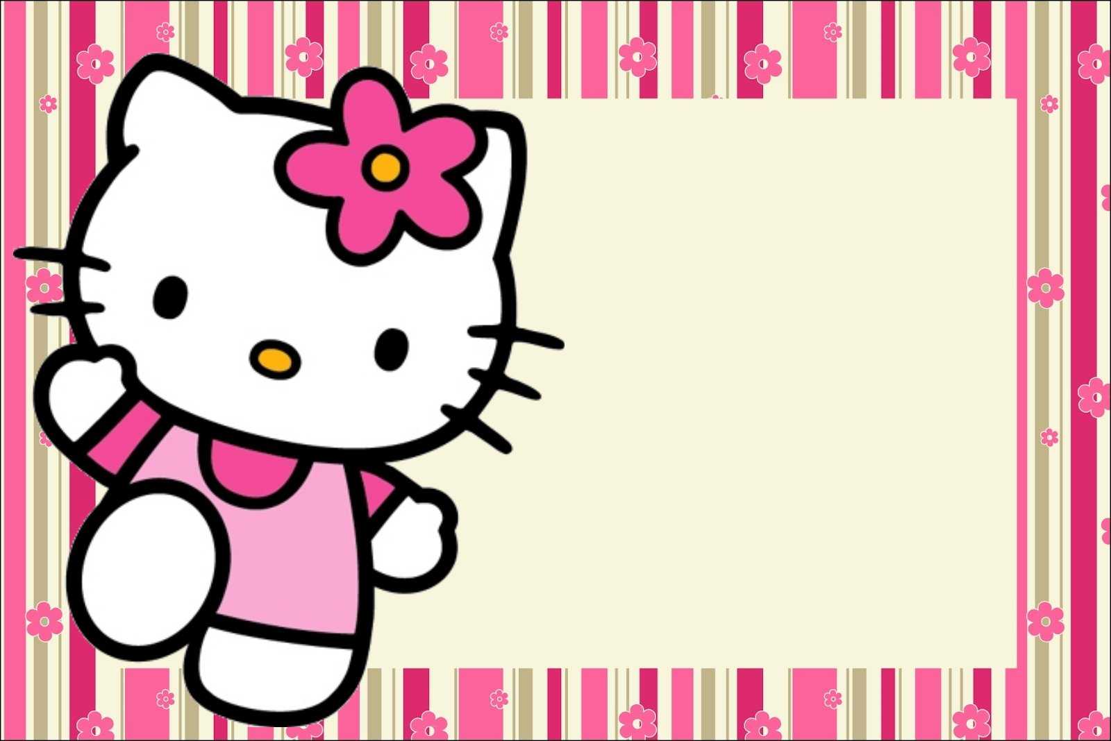 Hello Kitty With Flowers: Free Printable Invitations. - Oh With Regard To Hello Kitty Birthday Banner Template Free