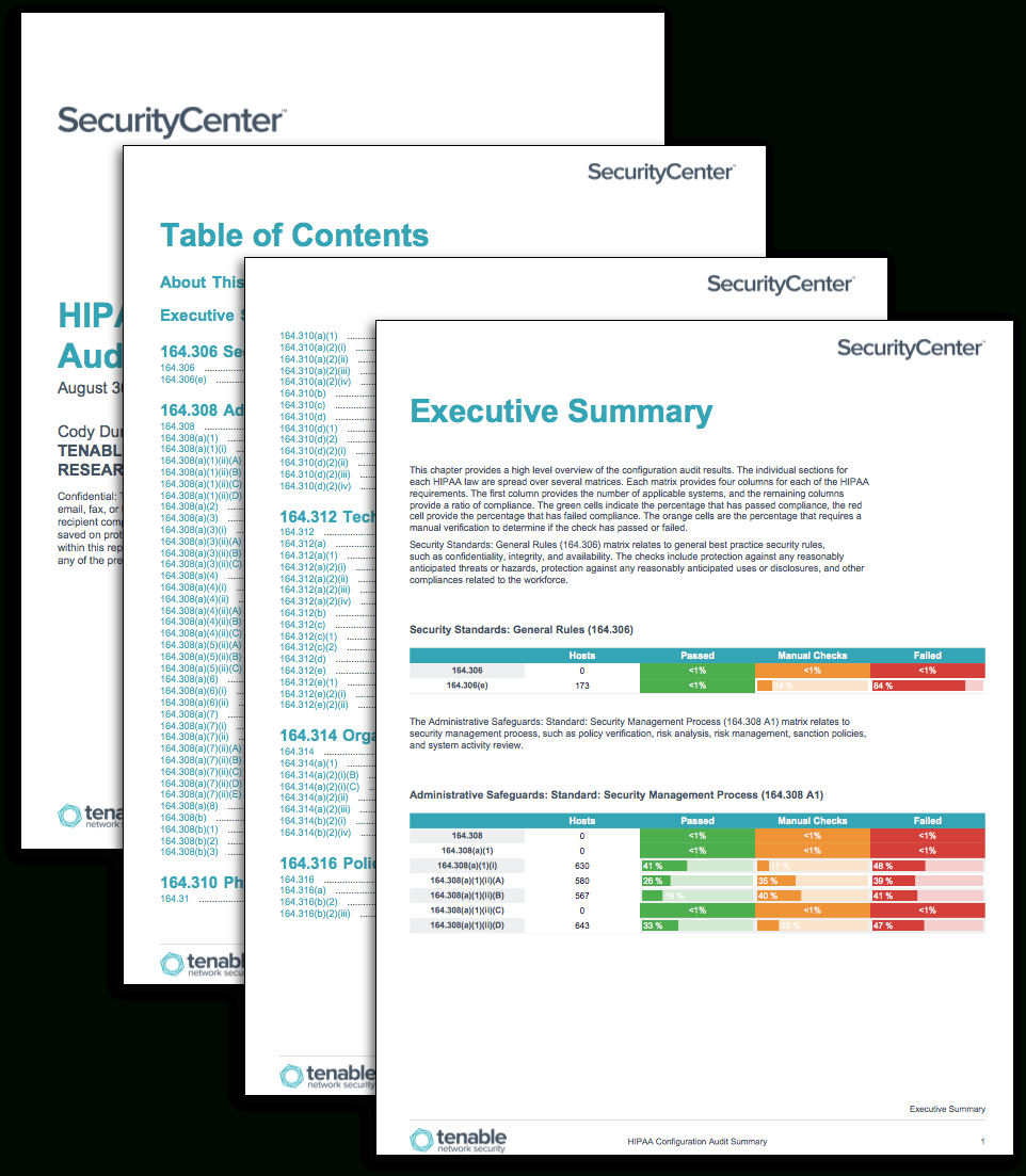 Hipaa Configuration Audit Summary – Sc Report Template In Data Center Audit Report Template