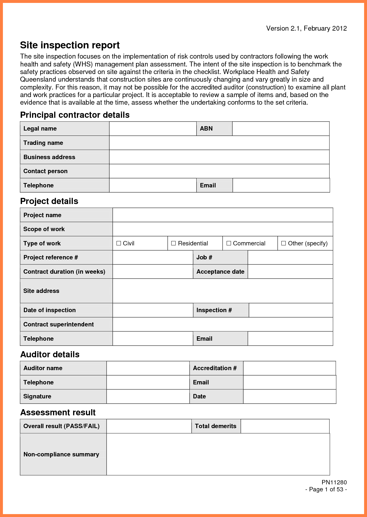 Home Inspection Report Template And 9 Construction Site Inside Site Visit Report Template