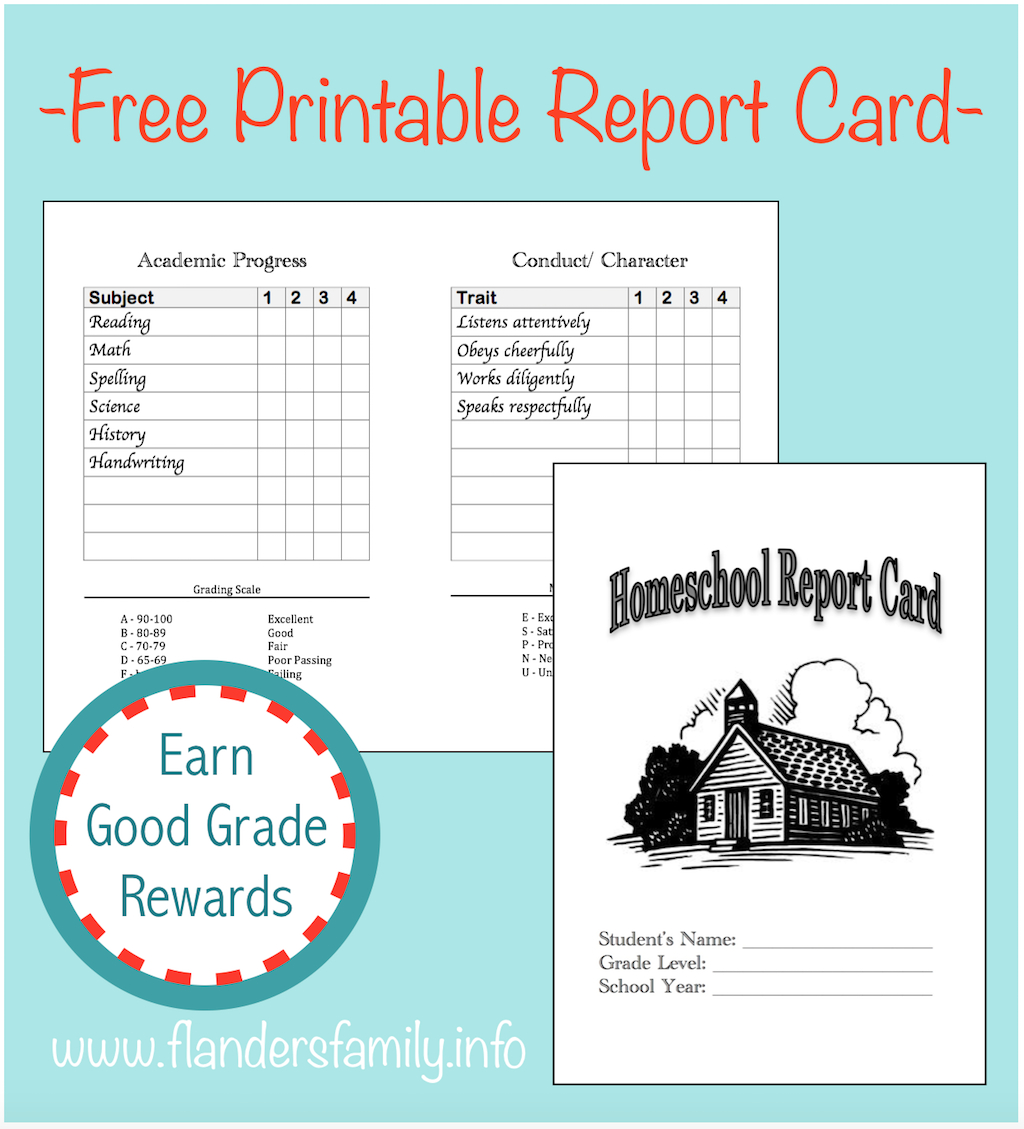 Homeschool Report Cards – Flanders Family Homelife Within Homeschool Report Card Template Middle School