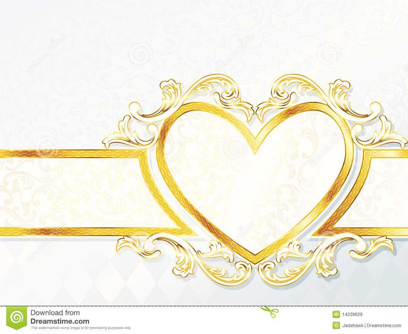 Horizontal Rococo Wedding Banner With Heart Emblem Stock In Wedding Banner Design Templates