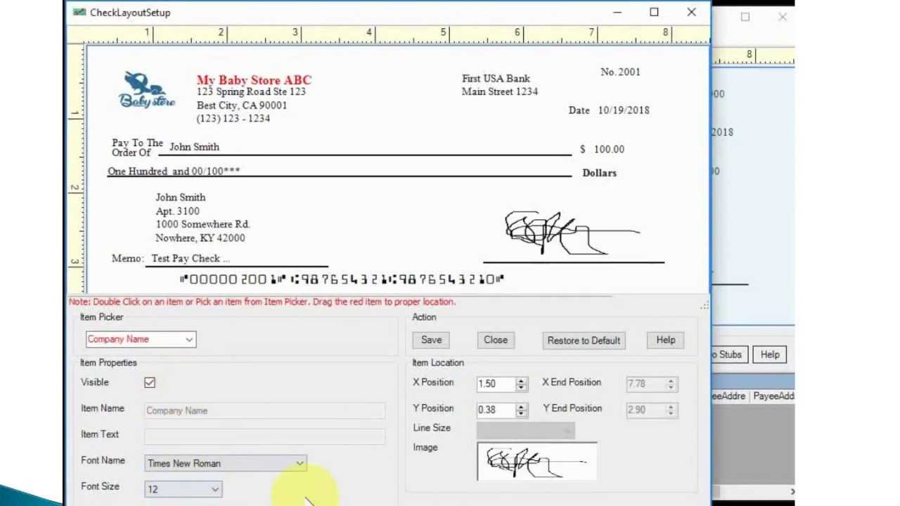 How To Customize The Check Layout Within Customizable Blank Check Template