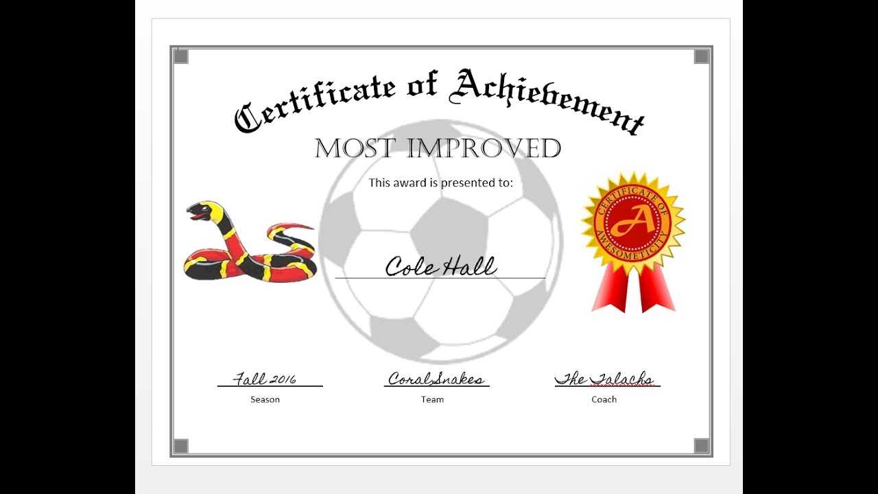 How To Easily Make A Certificate Of Achievement Award With Ms Word With Soccer Certificate Templates For Word