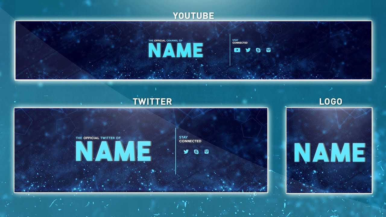 How To Edit On Youtube Banner Template | Photoshop (Banner - Logo - Twitter  Psd) For Banner Template For Photoshop