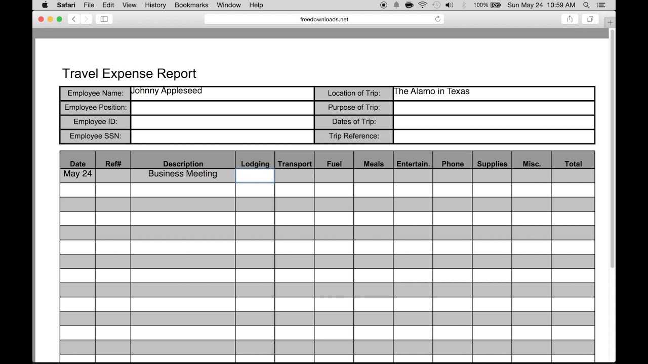 How To Fill In A Free Travel Expense Report | Pdf | Excel Intended For Expense Report Template Xls
