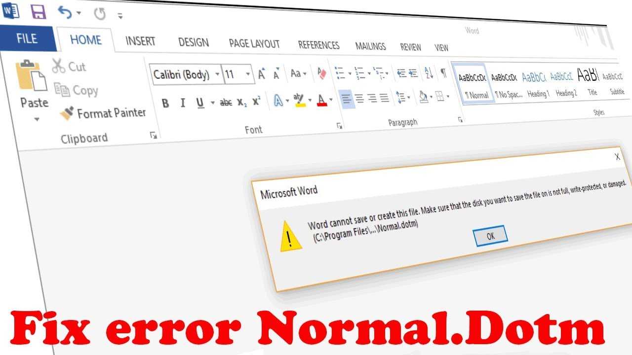How To Fix Word Error Normal.dot "word Cannot Save Or Create This File" With Regard To Word Cannot Open This Document Template