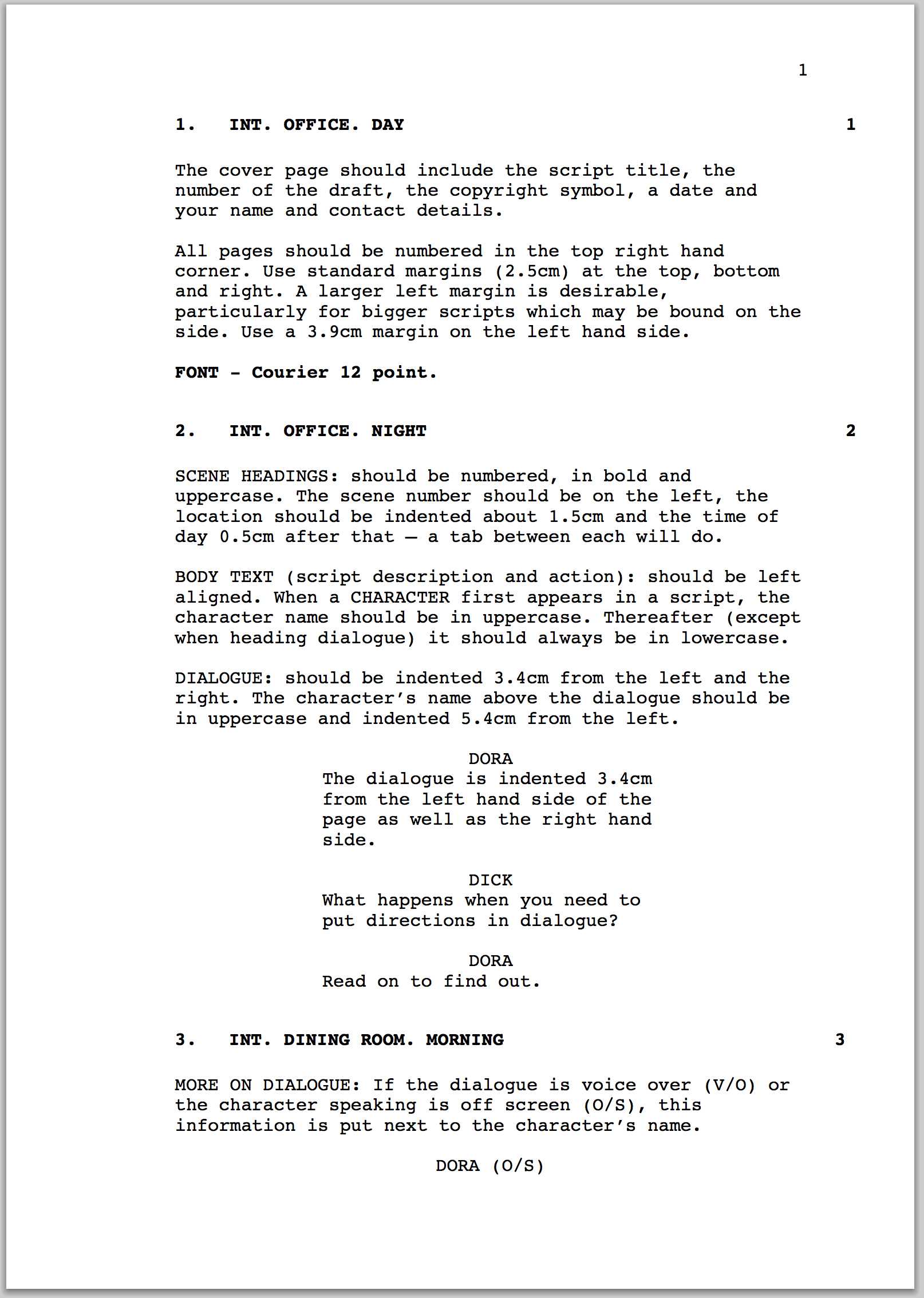 How To Format A Screenplay | Australian Writers' Centre Blog In Shooting Script Template Word