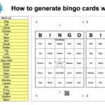 How To Generate Bingo Cards With A List Of Words In Blank Bingo Card Template Microsoft Word