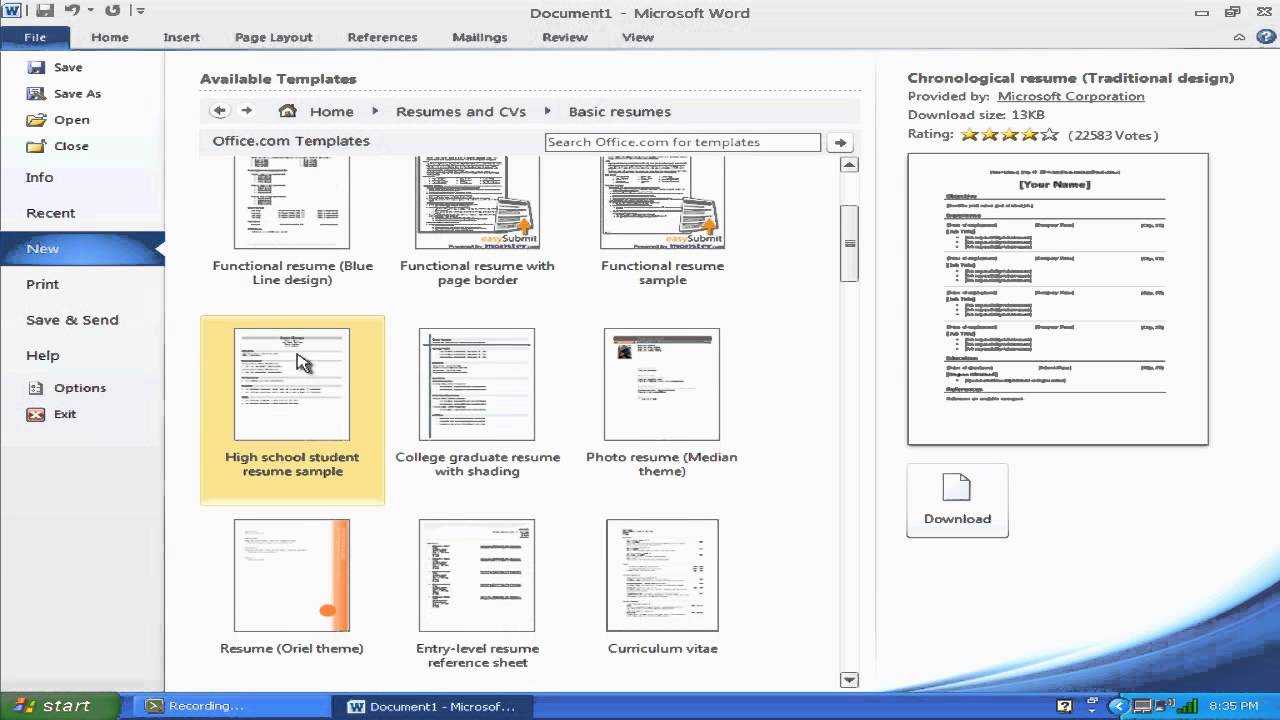 "how To Make A Resume With Microsoft Word 2010" Intended For Resume Templates Word 2010