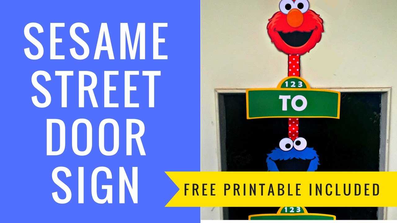 How To Make A Sesame Street Door Sign With Free Printables Within Sesame Street Banner Template