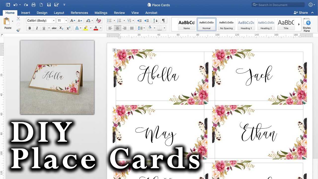 How To Make Diy Place Cards With Mail Merge In Ms Word And Adobe Illustrator Inside Wedding Place Card Template Free Word