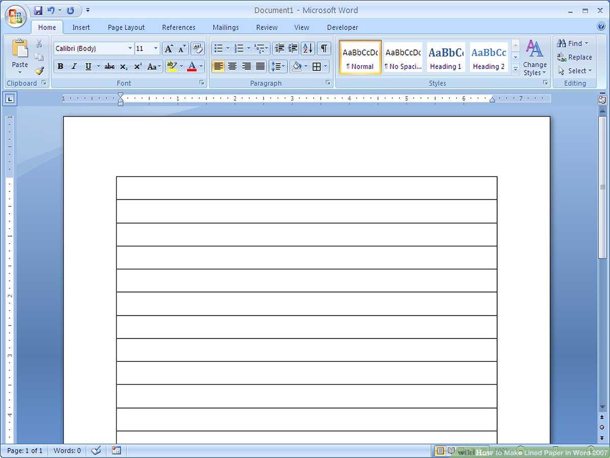 How To Make Lined Paper In Word 2007: 4 Steps (With Pictures) With Microsoft Word Lined Paper Template