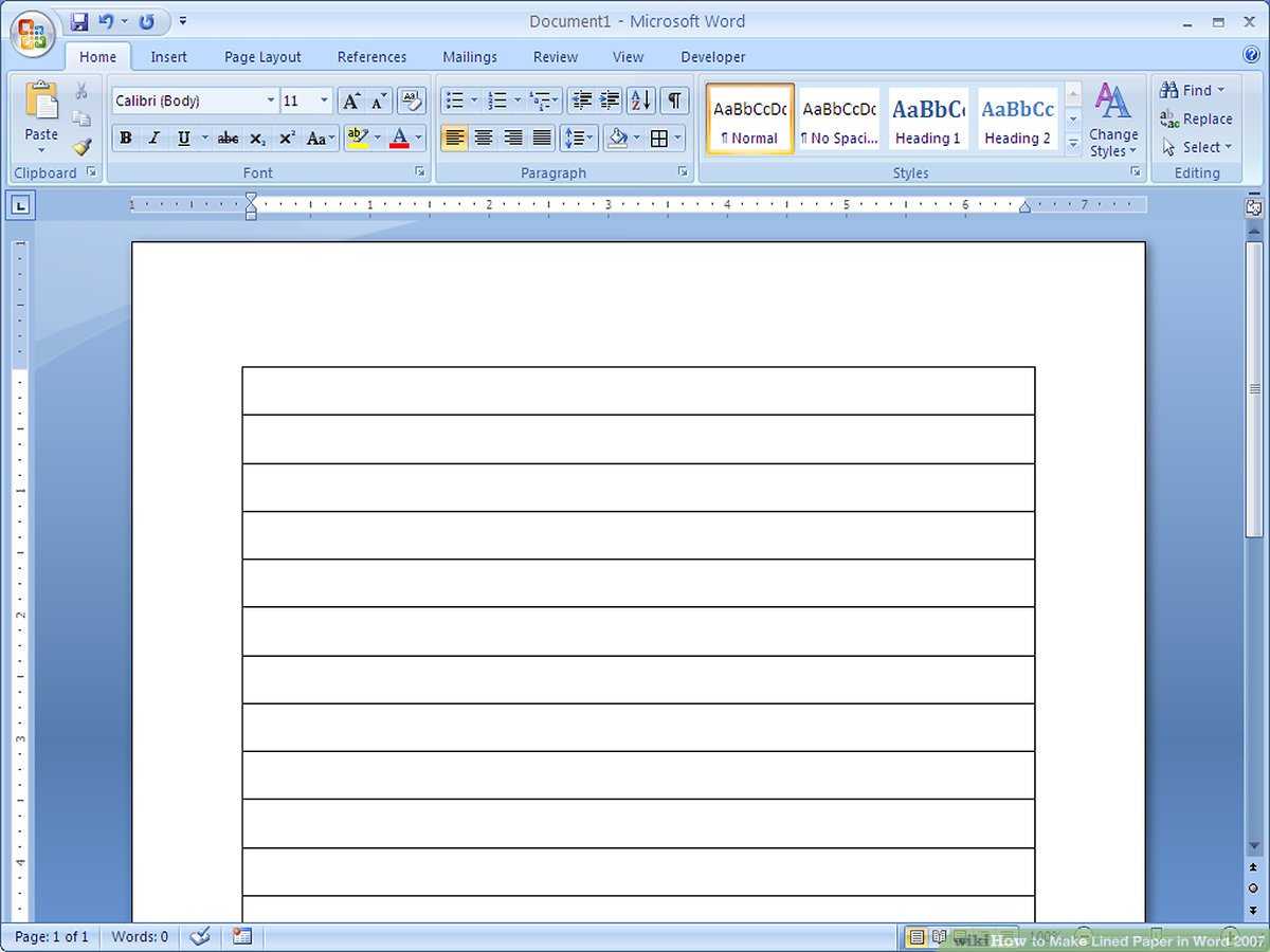 How To Make Lined Paper In Word 2007: 4 Steps (With Pictures) With Ruled Paper Template Word