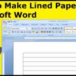 How To Make Lined Paper With Microsoft Word In College Ruled Lined Paper Template Word 2007