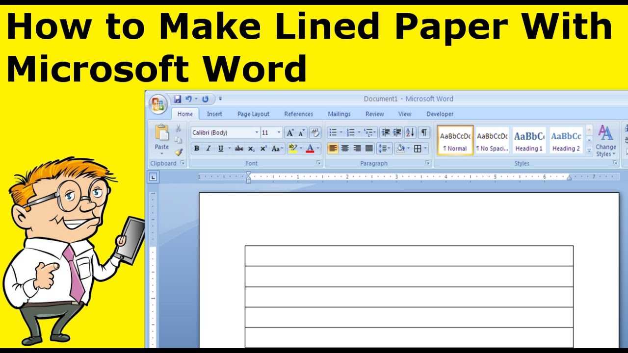 How To Make Lined Paper With Microsoft Word In Notebook Paper Template For Word 2010